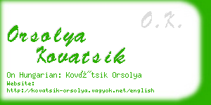 orsolya kovatsik business card